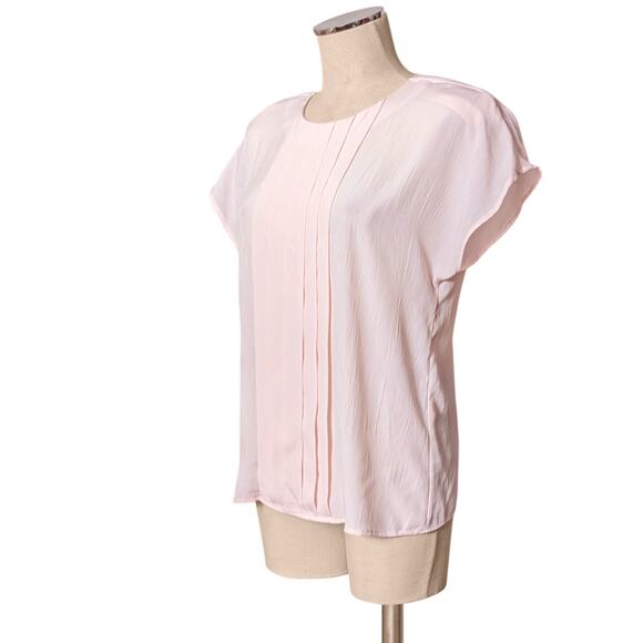 Vintage 80's 90's MICHELLE Stuart Light Pink Blouse Top Shirt M - Picture 1 of 2
